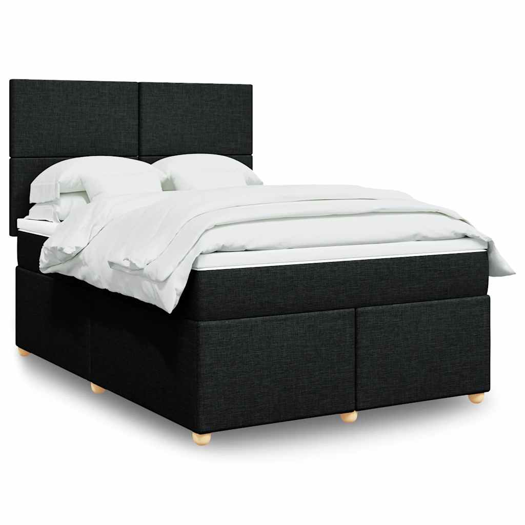Giroletto a Molle con Materasso Nero 160x200 cm in Tessuto | homemem39