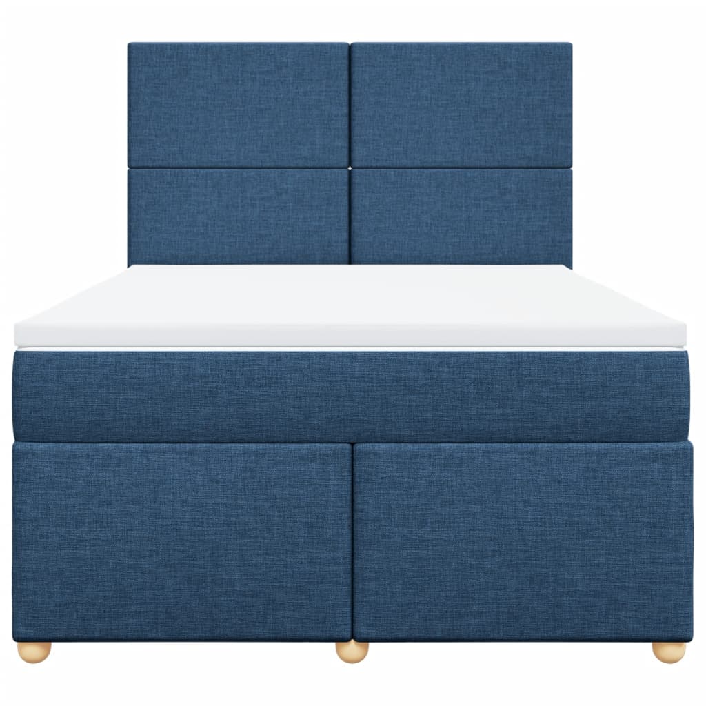 Giroletto a Molle con Materasso Blu 160x200 cm in Tessuto