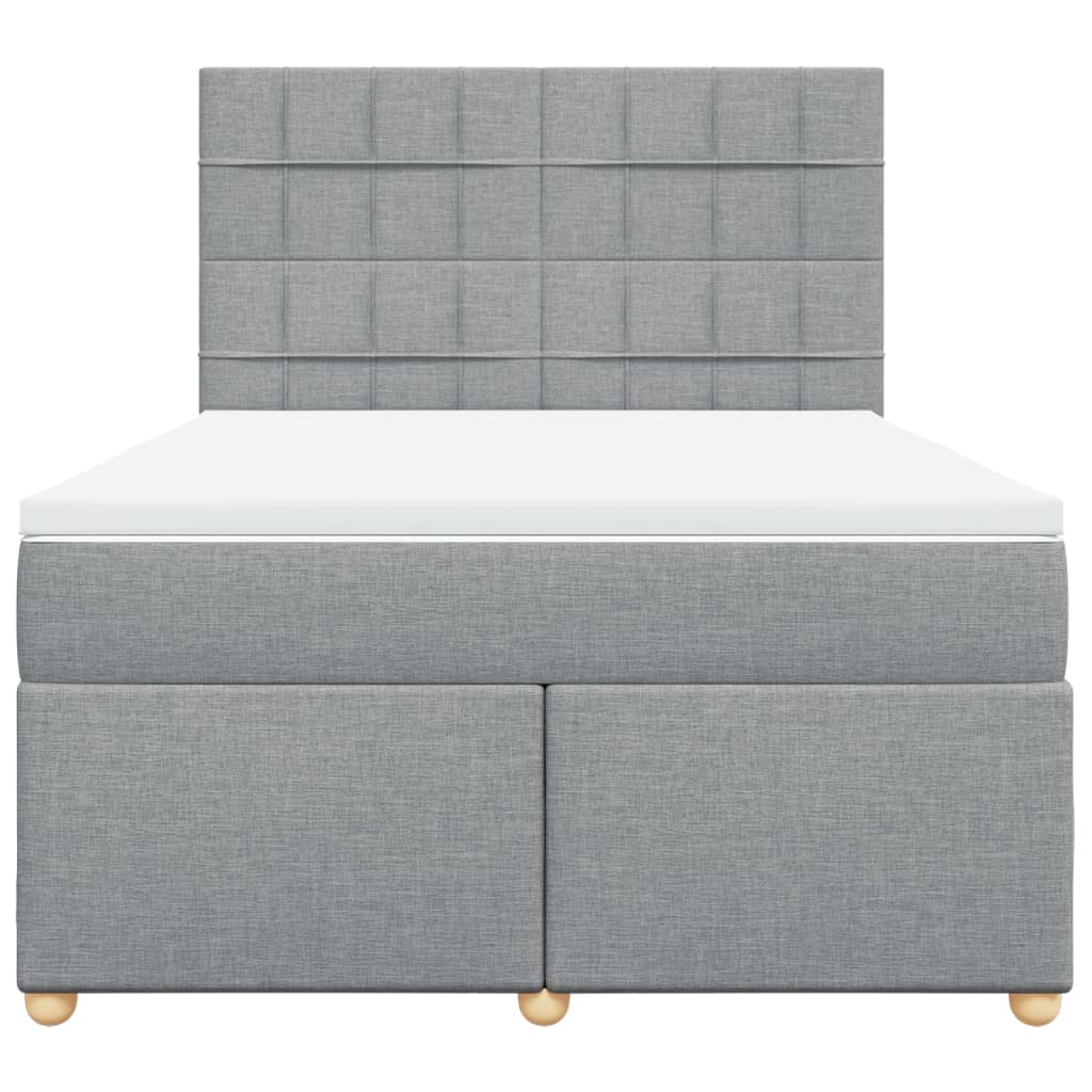 Giroletto a Molle con Materasso Grigio Chiaro 160x200cm Tessuto