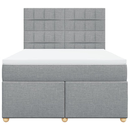 Giroletto a Molle con Materasso Grigio Chiaro 160x200cm Tessuto