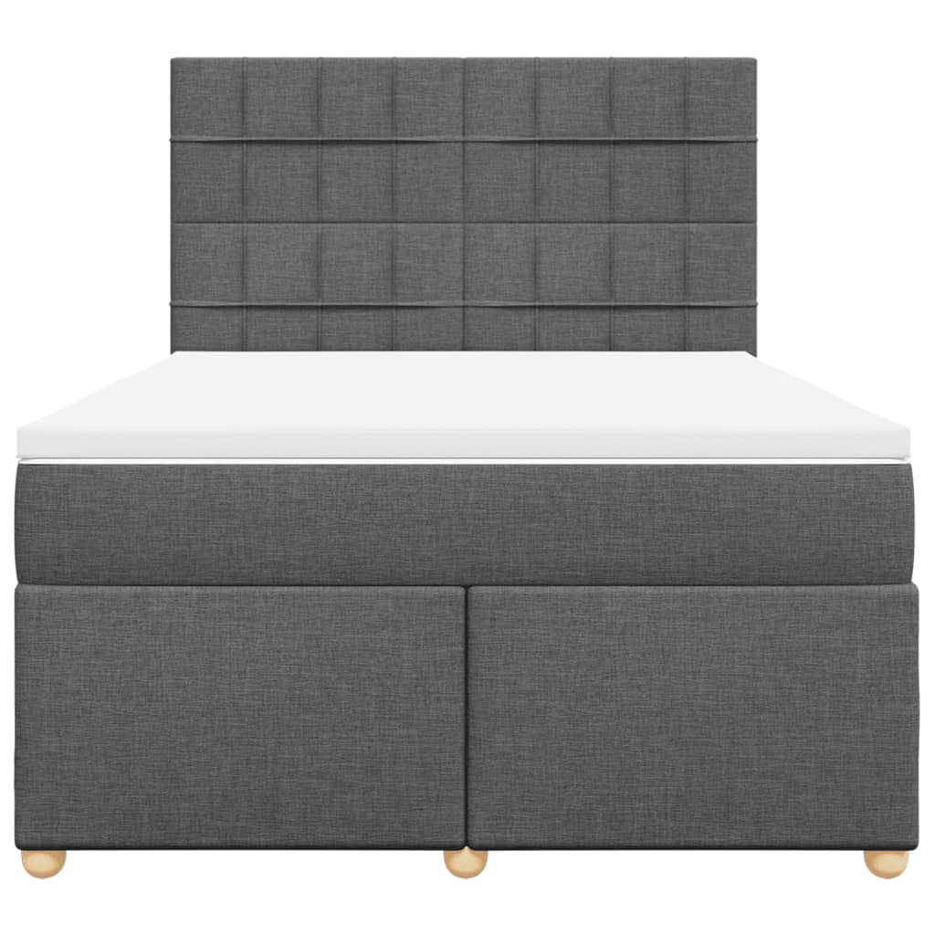 Giroletto a Molle con Materasso Grigio Scuro 160x200 cm Tessuto