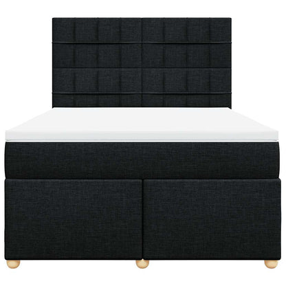 Giroletto a Molle con Materasso Nero 160x200 cm in Tessuto