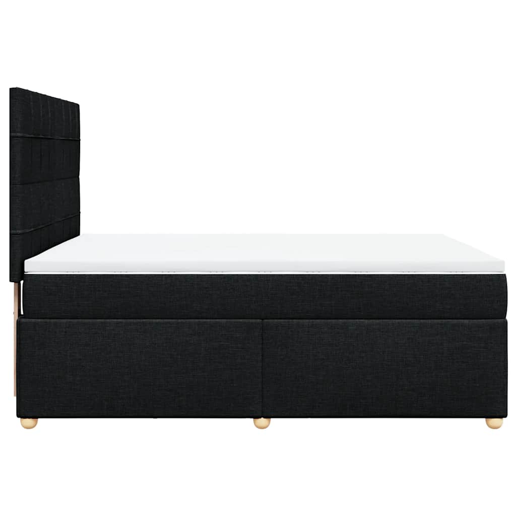 Giroletto a Molle con Materasso Nero 160x200 cm in Tessuto | homemem39