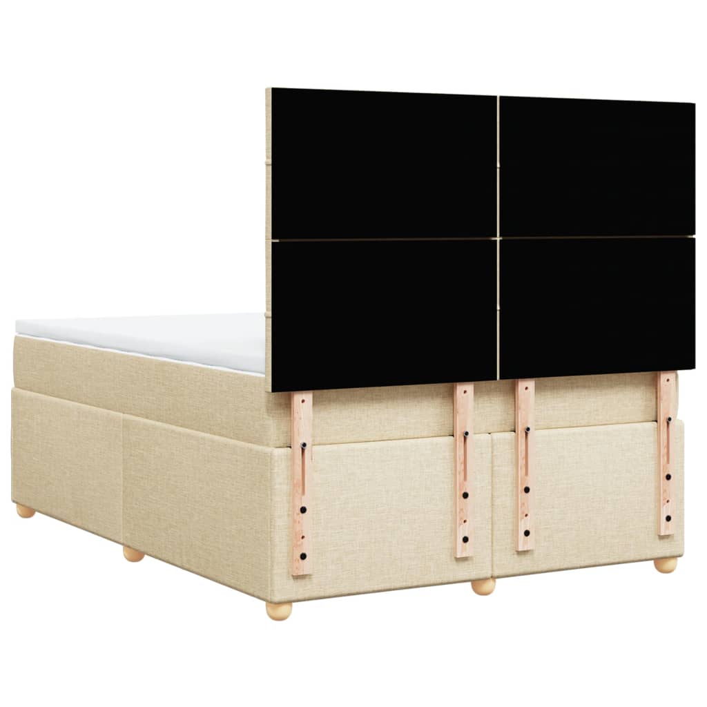 Giroletto a Molle con Materasso Crema 160x200 cm in Tessuto