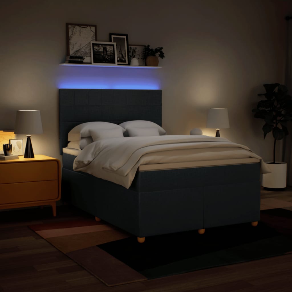 Giroletto a Molle con Materasso Blu 160x200 cm in Tessuto - homemem39