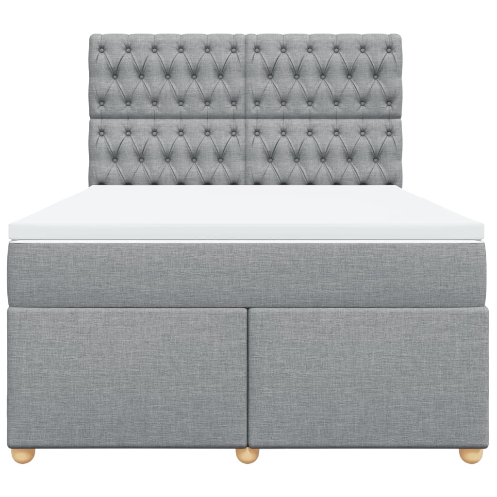 Giroletto a Molle con Materasso Grigio Chiaro 160x200cm Tessuto