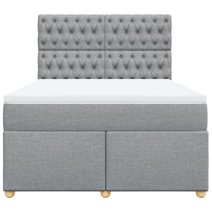 Giroletto a Molle con Materasso Grigio Chiaro 160x200cm Tessuto