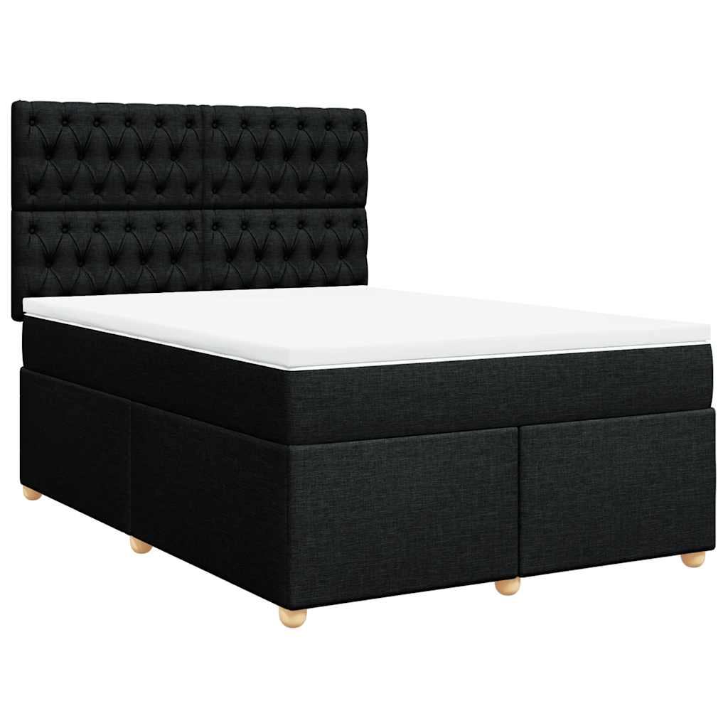 Giroletto a Molle con Materasso Nero 160x200 cm in Tessuto | homemem39