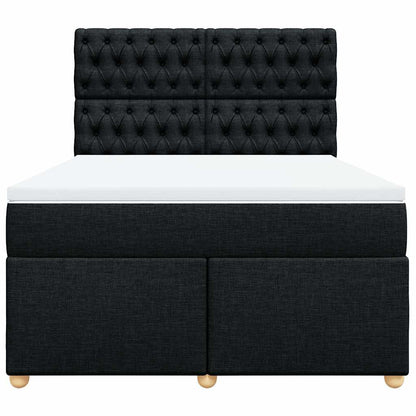 Giroletto a Molle con Materasso Nero 160x200 cm in Tessuto | homemem39
