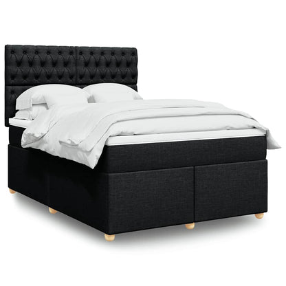 Giroletto a Molle con Materasso Nero 160x200 cm in Tessuto | homemem39