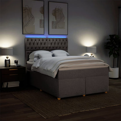 Giroletto a Molle con Materasso Tortora 160x200 cm in Tessuto | homemem39