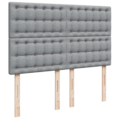 Giroletto a Molle con Materasso Grigio Chiaro 160x200cm Tessuto