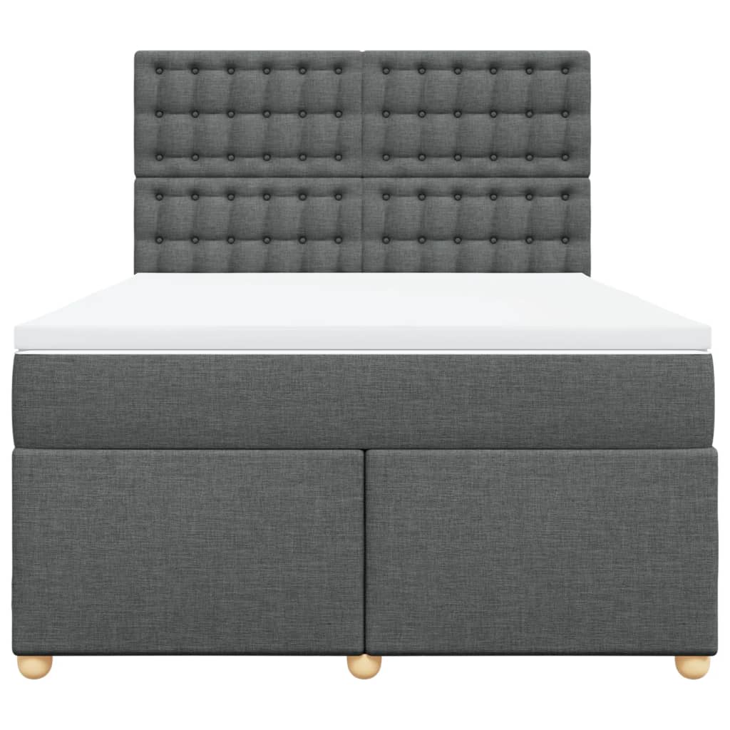Giroletto a Molle con Materasso Grigio Scuro 160x200 cm Tessuto