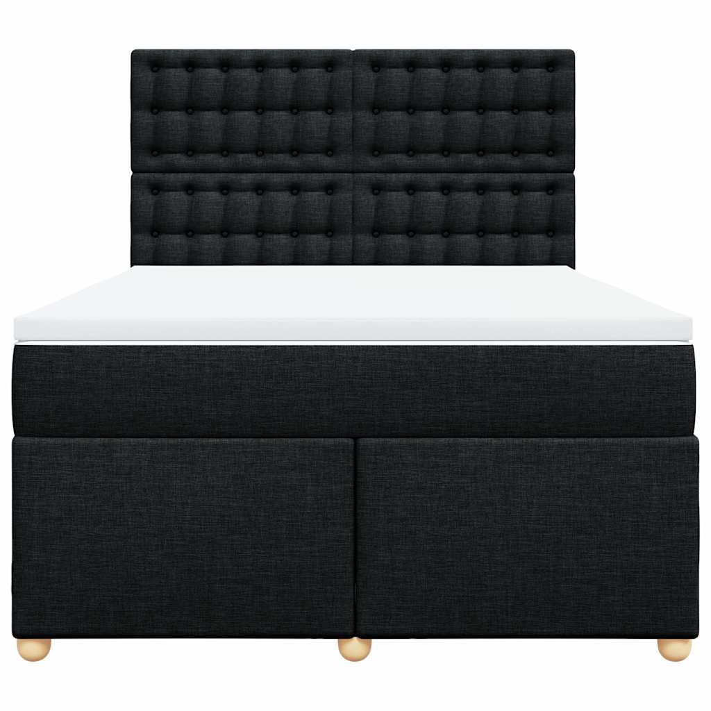 Giroletto a Molle con Materasso Nero 160x200 cm in Tessuto | homemem39
