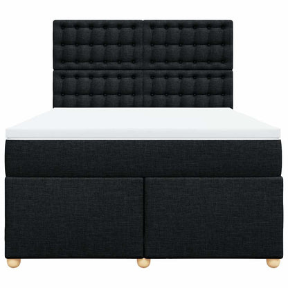 Giroletto a Molle con Materasso Nero 160x200 cm in Tessuto | homemem39