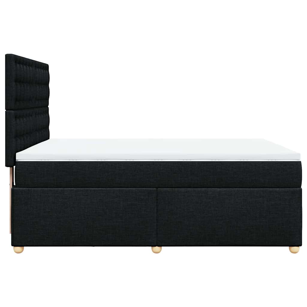 Giroletto a Molle con Materasso Nero 160x200 cm in Tessuto | homemem39