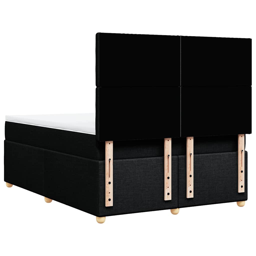 Giroletto a Molle con Materasso Nero 160x200 cm in Tessuto | homemem39