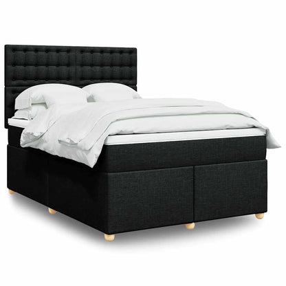 Giroletto a Molle con Materasso Nero 160x200 cm in Tessuto | homemem39