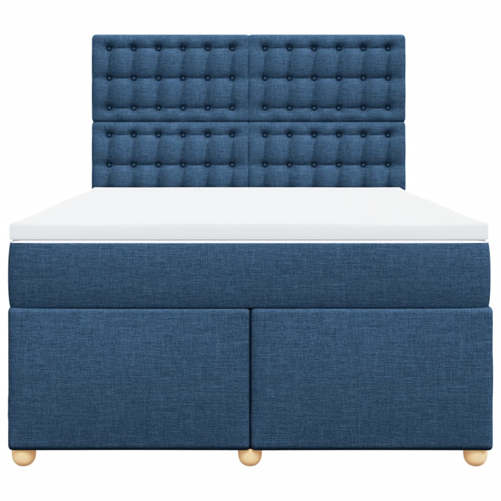 Giroletto a Molle con Materasso Blu 160x200 cm in Tessuto