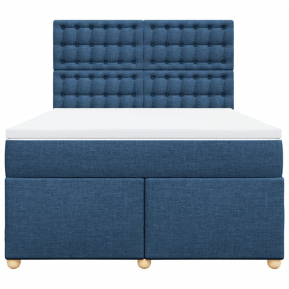 Giroletto a Molle con Materasso Blu 160x200 cm in Tessuto