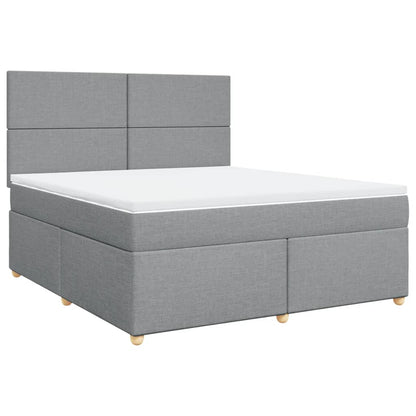 Giroletto a Molle con Materasso Grigio Chiaro180x200 cm Tessuto
