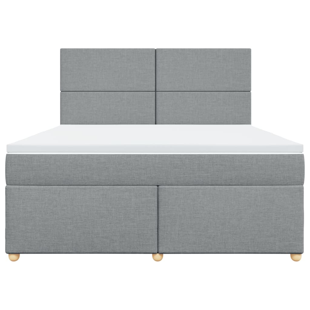Giroletto a Molle con Materasso Grigio Chiaro180x200 cm Tessuto