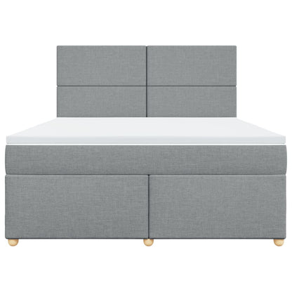 Giroletto a Molle con Materasso Grigio Chiaro180x200 cm Tessuto