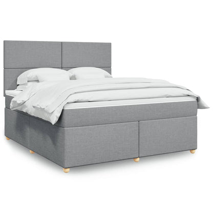 Giroletto a Molle con Materasso Grigio Chiaro180x200 cm Tessuto