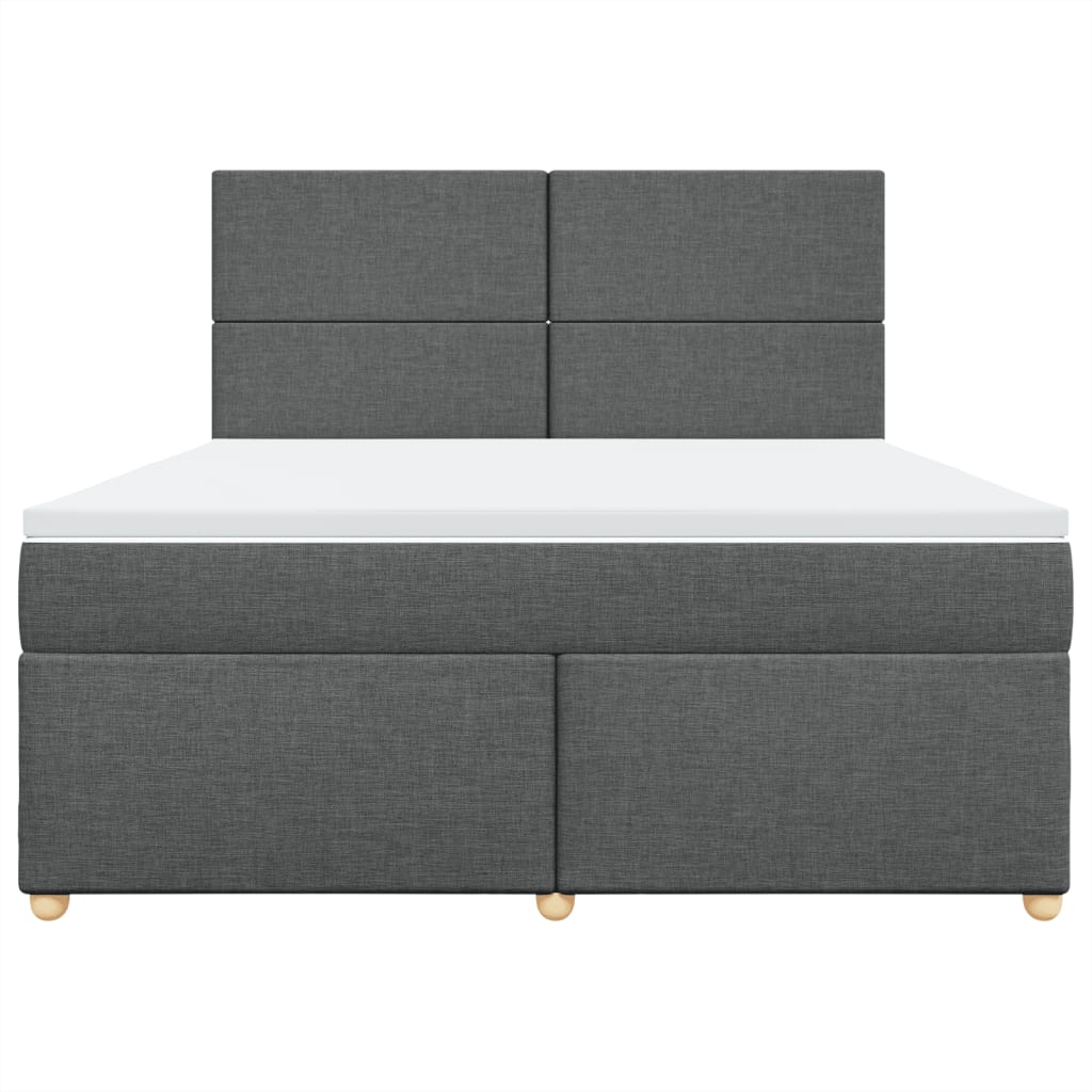 Giroletto a Molle con Materasso Grigio Scuro 180x200 cm Tessuto