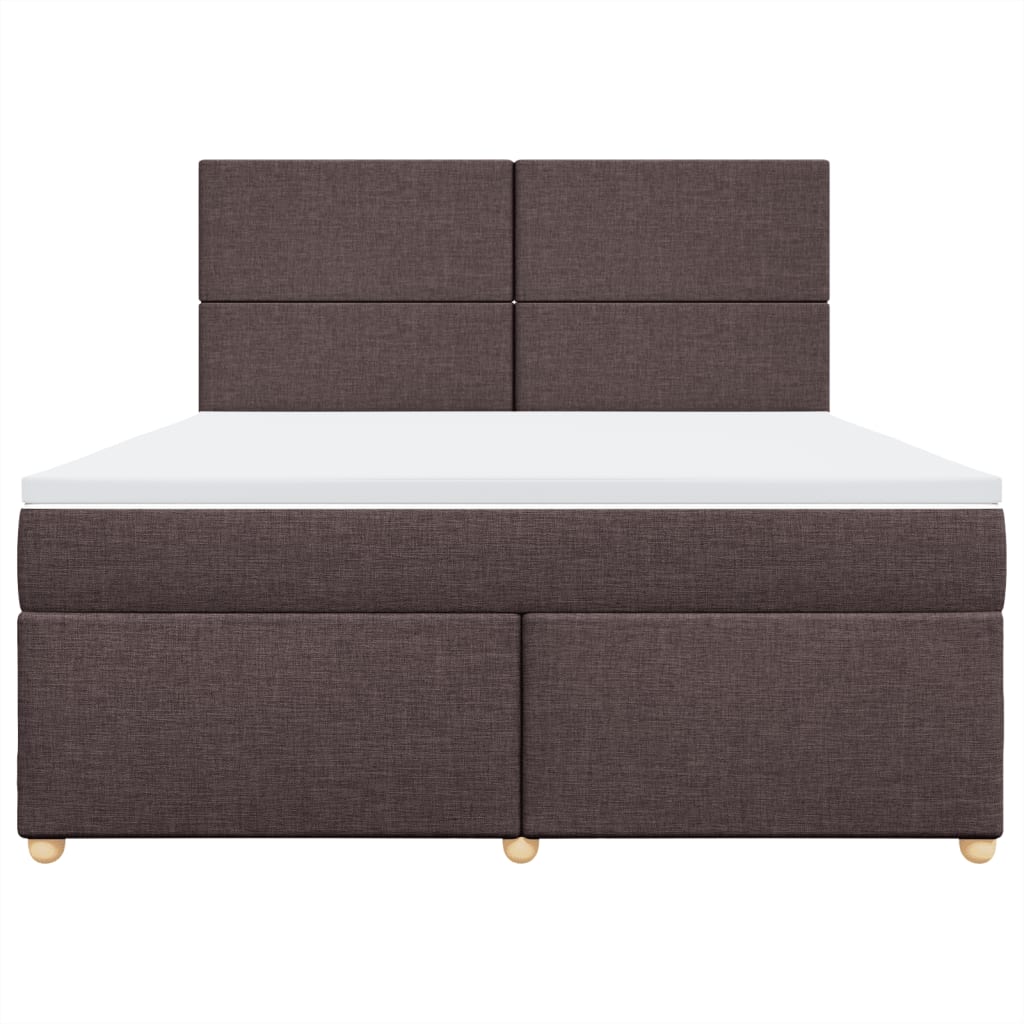 Giroletto a Molle con Materasso Marrone Scuro 180x200cm Tessuto | homemem39