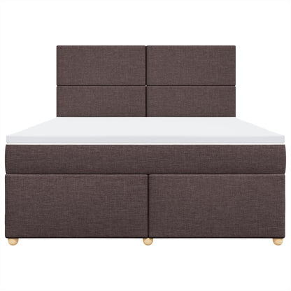 Giroletto a Molle con Materasso Marrone Scuro 180x200cm Tessuto | homemem39
