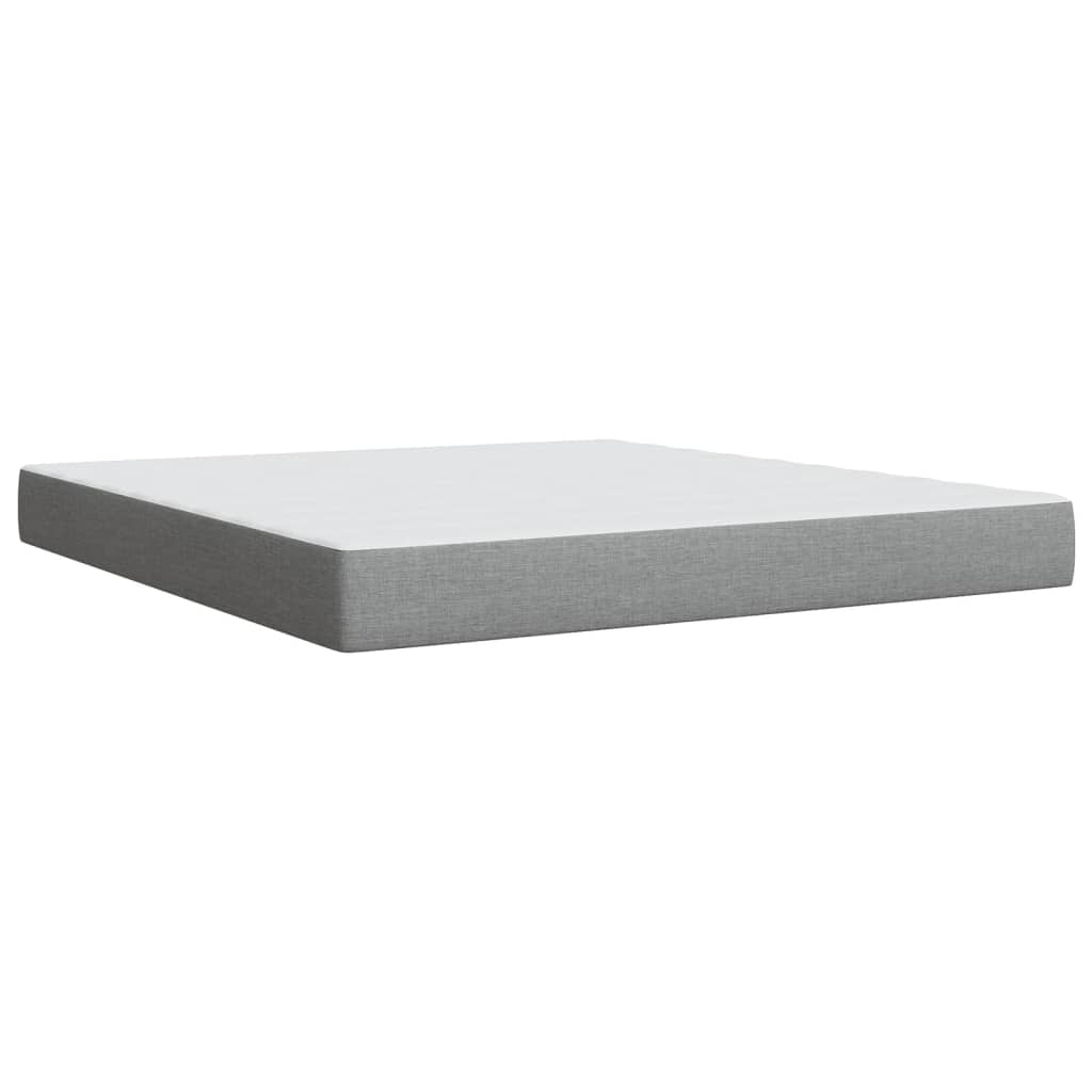 Giroletto a Molle con Materasso Grigio Chiaro180x200 cm Tessuto