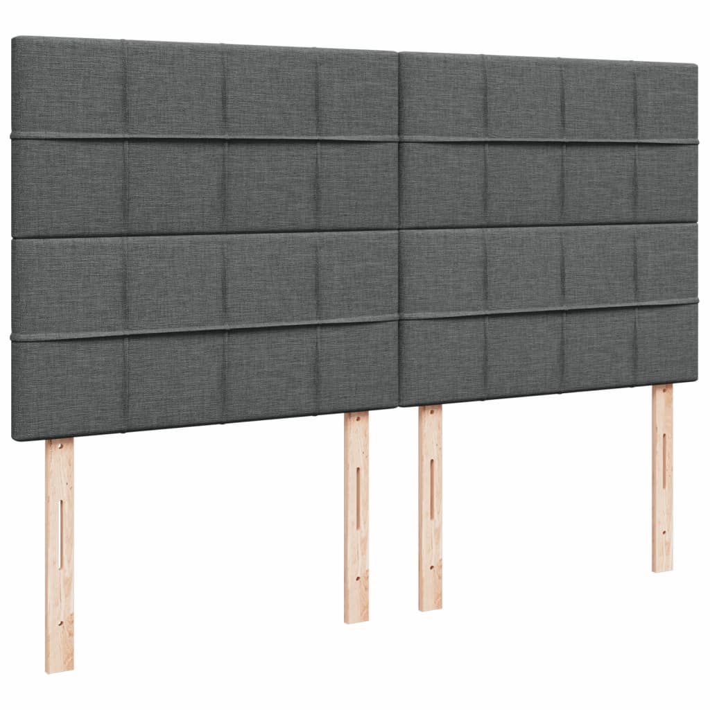 Giroletto a Molle con Materasso Grigio Scuro 180x200 cm Tessuto