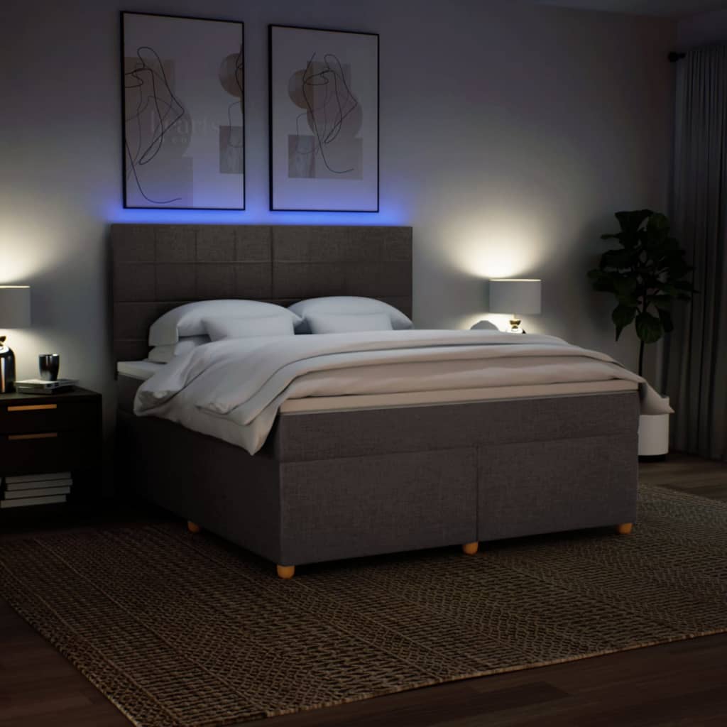 Giroletto a Molle con Materasso Tortora 180x200 cm in Tessuto | homemem39