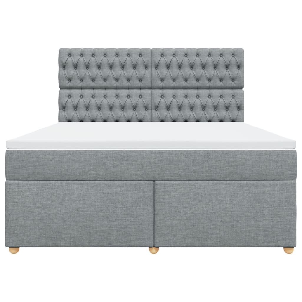 Giroletto a Molle con Materasso Grigio Chiaro180x200 cm Tessuto