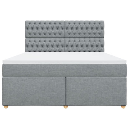 Giroletto a Molle con Materasso Grigio Chiaro180x200 cm Tessuto