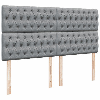 Giroletto a Molle con Materasso Grigio Chiaro180x200 cm Tessuto