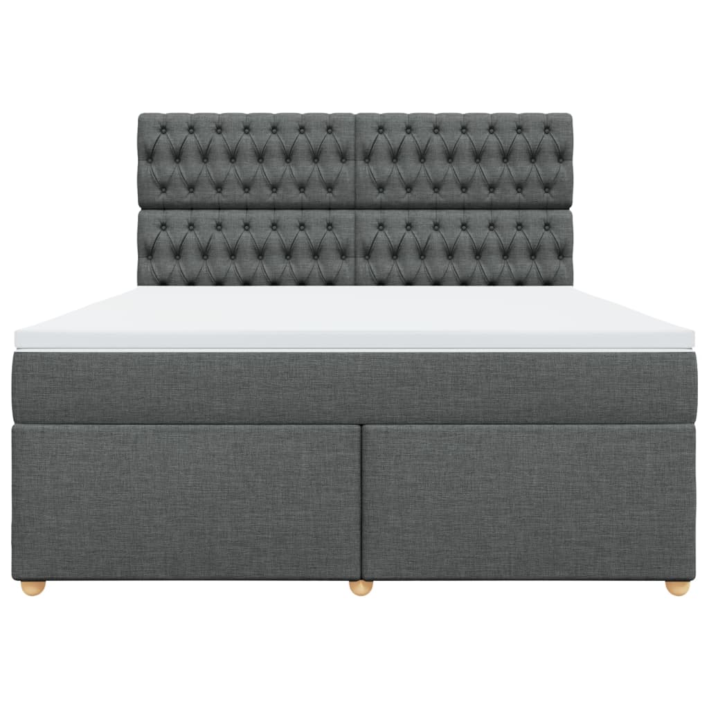 Giroletto a Molle con Materasso Grigio Scuro 180x200 cm Tessuto