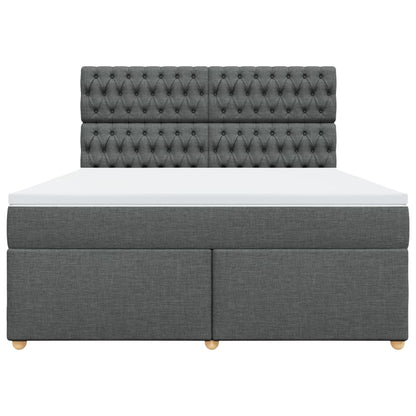 Giroletto a Molle con Materasso Grigio Scuro 180x200 cm Tessuto