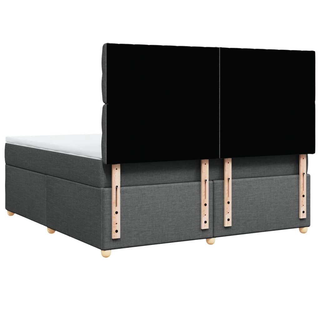 Giroletto a Molle con Materasso Grigio Scuro 180x200 cm Tessuto - homemem39