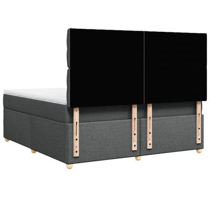 Giroletto a Molle con Materasso Grigio Scuro 180x200 cm Tessuto - homemem39