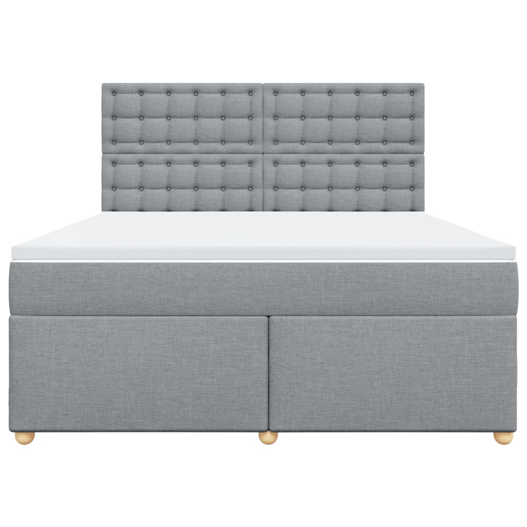 Giroletto a Molle con Materasso Grigio Chiaro180x200 cm Tessuto