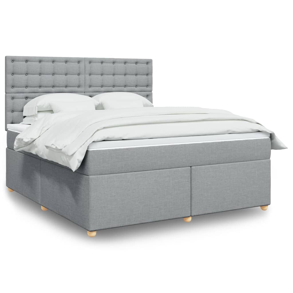 Giroletto a Molle con Materasso Grigio Chiaro180x200 cm Tessuto