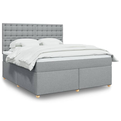 Giroletto a Molle con Materasso Grigio Chiaro180x200 cm Tessuto