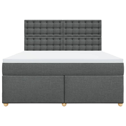 Giroletto a Molle con Materasso Grigio Scuro 180x200 cm Tessuto