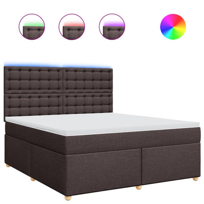 Giroletto a Molle con Materasso Marrone Scuro 180x200cm Tessuto | homemem39