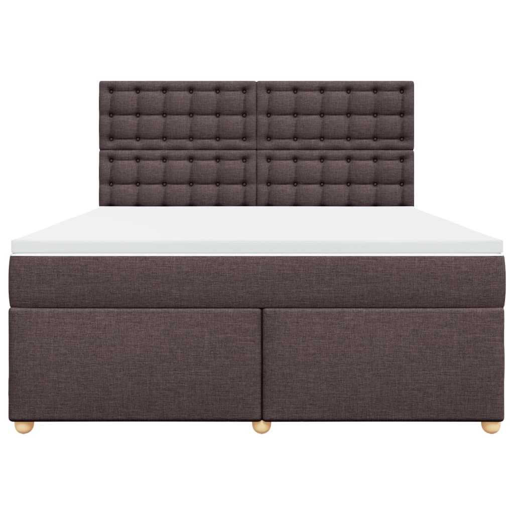 Giroletto a Molle con Materasso Marrone Scuro 180x200cm Tessuto | homemem39