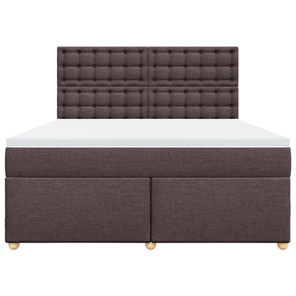 Giroletto a Molle con Materasso Marrone Scuro 180x200cm Tessuto | homemem39