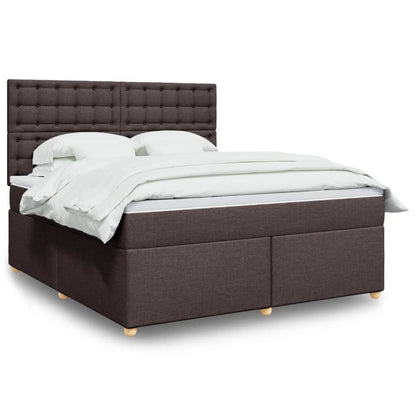 Giroletto a Molle con Materasso Marrone Scuro 180x200cm Tessuto | homemem39