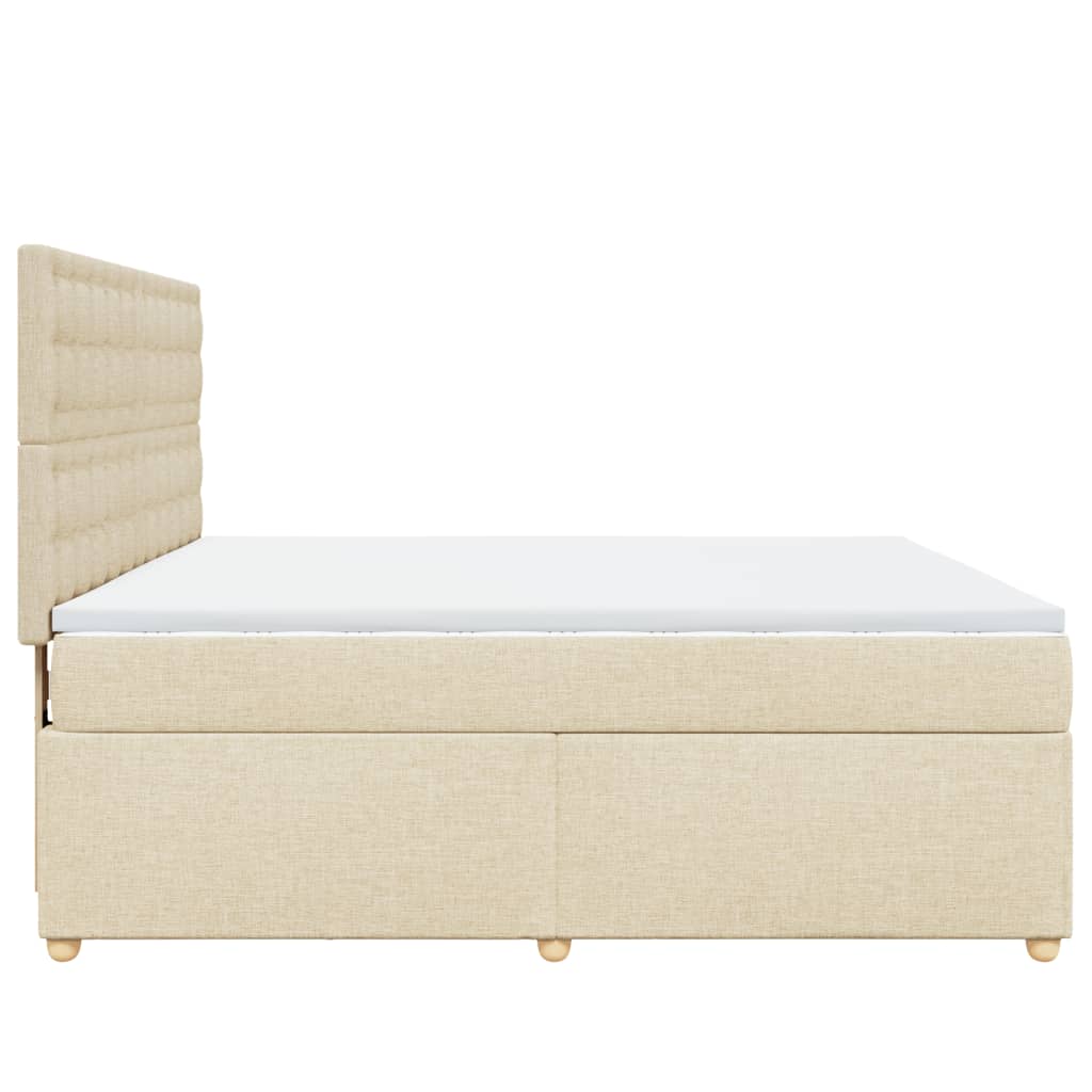 Giroletto a Molle con Materasso Crema 180x200 cm in Tessuto